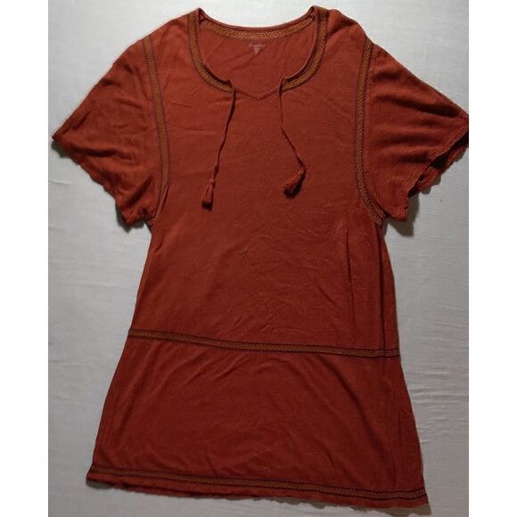 GARNET HILL SIZE XS BURNT ORANGE BOHO DRESS WOMENS - Picture 1 of 4